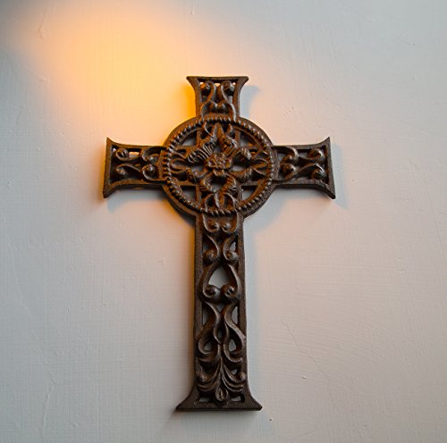 Juvale Wrought Iron Cross Decoration - Rustic Celtic Cross, Metal Cross For Christian And Religious Art Lovers, Dark Bronze, 11.5 X 7.7 X 0.5 Inches #TOP5