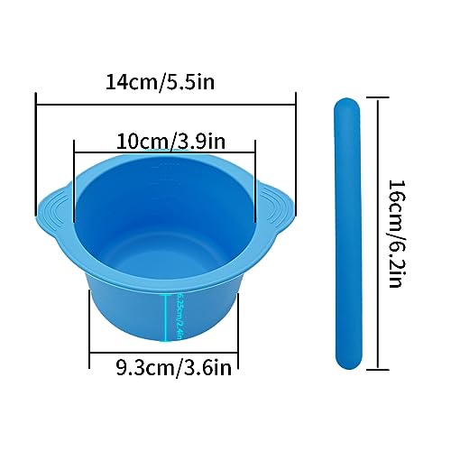 KVZVK Silicone Wax Bowl with Spatula Sticks for Hair Removal, Replacement Non-Stick Liner for Wax Warmer (blue)