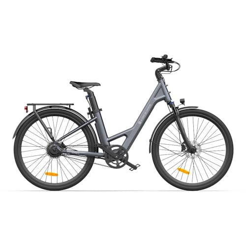 Ado Air28Pro Elektrische fiets, 28 inch (71 cm), BAFANG-motor, riemaandrijving, lcd-display, eco-modus en sportmodus, app, afneembare accu, bereik 100 km (grijs)