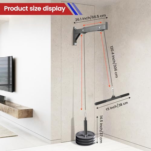 FVNBXG Cable Pulley System, LAT Pull Down Machine, Weight Pulley System, Cable Machine, LAT Pulley System for Smith Machine, Power Cage, Power Rack, Squat Rack - Image 3