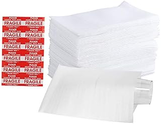 100 Pack 7.5”x 12" Foam Wrap Cushion Pouches (0.75mmThickness), Extra 5 Pack Fragile