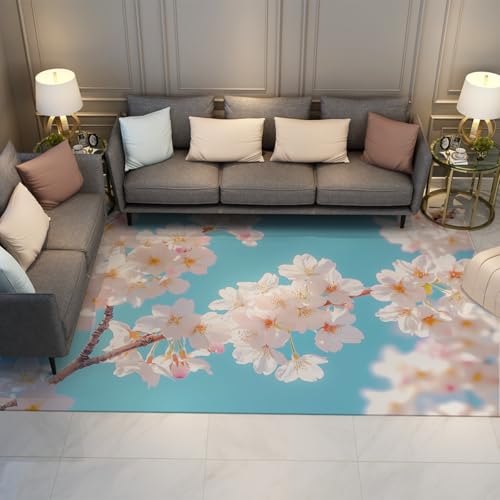 Tapis nature en fleurs cerisier 140x200 de qualité supérieure