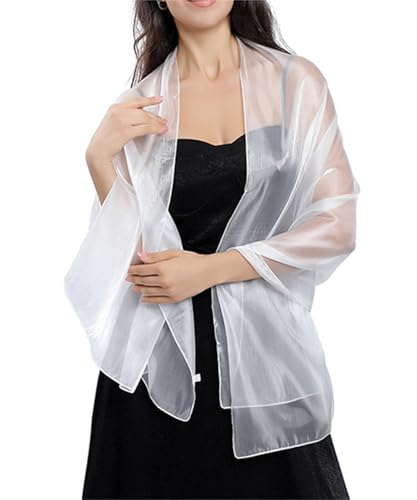 Obosoyo Shawl Sheer Bridal Wrap Bridesmaids Formal Events Semi-Transparent Draping Scarf Airy Cover-Up Summer Prom2