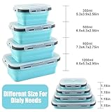 Movstriker Collapsible Silicone Food Storage Containers with Lids, 4 Pack Set Portable Bento Lunch Box Meal Prep Containers Reusable, Space Saving Microwave/Fridge/Freezer/Dishwasher Safe - Image 2