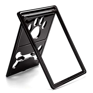 Kattenluik voor hordeur, hondenluik, handig schattig Eenvoudig te installeren voor honden Katten(Brown)