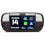 XTRONS Android 14 Car Stereo for Fiat 500 (2007-2015), 7 Inch Touch Screen Fiat 500 Replacement Head Unit with Gyroscope Built-in DSP GPS Navigation CarPlay Android Auto 4G LTE Bluetooth (4+64GB)