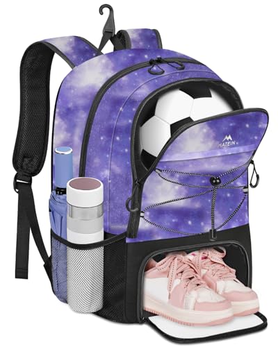 MATEIN Galaxy Purple Soccer Backpack