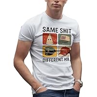 Vintage Same Shit Different Hat Camiseta De Hombre Blanca Size XL