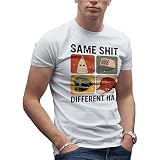 Vintage Same Shit Different Hat Camiseta De Hombre Blanca Size XL