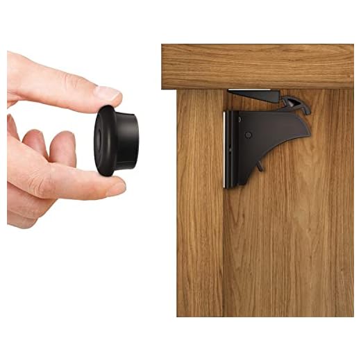 Dokon Baby Sicherheit Magnetisches Schrankschloss, die unsichtbare Kindersicherung für Schrank und Schubladen, ohne Bohren und Schrauben (10 Schlösser + 2 Schlüssel) - Schwarz