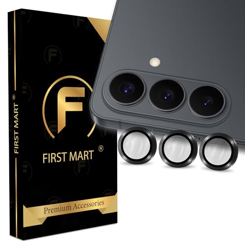 Image of FIRST MART Black Camera Ring Guard Protector for Samsung Galaxy S26 | Tempered Glass with Metal Alloy Rings, HD Clear, Scratch Resistant, Case-Friendly | Pack of 1