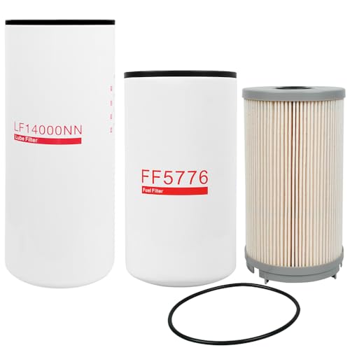 LF14000NN FF5776 K37-1004 Fuel Filter Oil Change Kit Oil Filter Compatible with Cummins ISX15 Replace for 4367100 LF9080 P559000 LF9001 2864993 2893612 C3685306 4331007 96498 BAL-BF9885