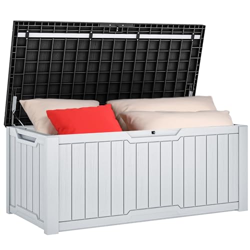 Baule da Giardino 450L per Esterni Grande da Esterno in Resina per Patio Forniture Attrezzi da