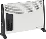 Clatronic KH 3433 3433-Convector con termostato Regulable, 3 Niveles de Temperatura, 2200 W, Aluminio, Blanco