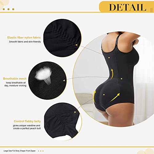 Feelingirl Women Shapewear Bodysuit Tummy Control Fajas Body Shaper For Women With Zipper #TOP27