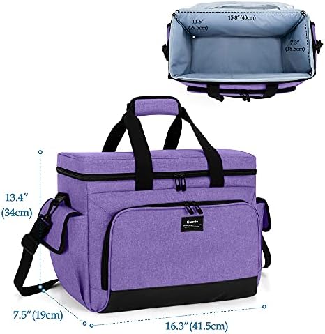CURMIO Sewing Machine Carrying Case with Bottom Base Feet Pad, Universal Sewing Machine Tote Bag Compatible with Most Standard Sewing Machine and Accessories, Purple