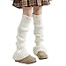 PTILSERY Fashion Leg Warmers Cable Knit Ripped Socks for Child Leggings School Uniform Accessories Flared Bottom Leg Covers