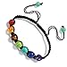 Malltop 7 Color Beads Hand String Bracelet Lava Stones Reiki Chakra Prayer Healing Balance Yoga Bangle (Style B)