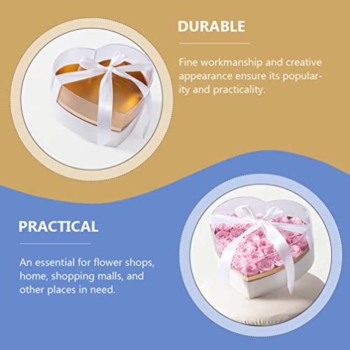 Nuobesty Heart Shaped Flower Box Valentines Day Treat Box With Lid Heart Shape Box For Storage Thanksgiving Birthday Anniversary(White) #TOP4