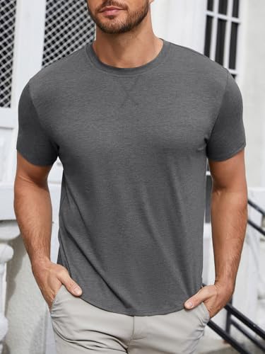 Image of UNCLECAT Mens Short Sleeve T-Shirts Crew Neck Casual Shirt Summer Classic Basic Lightweight Fashion Tees