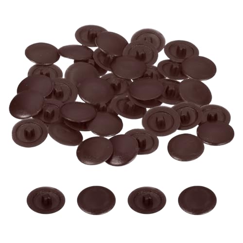 sourcing map 160PCS Screw Cap Covers, 12mm Waterproof Plastic Screw Decorative Caps for Phillips Cam Lock Nuts Self-Tapping Screws, Dark Brown