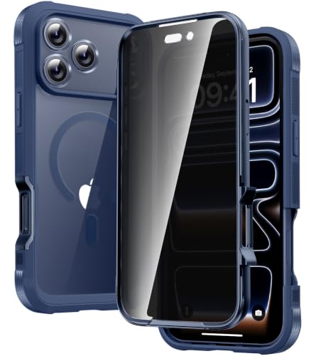 Diaclara Magnetic for iPhone 17 Pro Max Case,Privacy Protector,Deep Blue