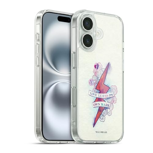 Head Case Designs Officially Licensed Harry Potter Love Leaves Its Own Mark Scar Deathly Hallows XXVI Gel Case [Military Grade Protection] Compatible with Apple iPhone 16 and Compatible with MagSafe