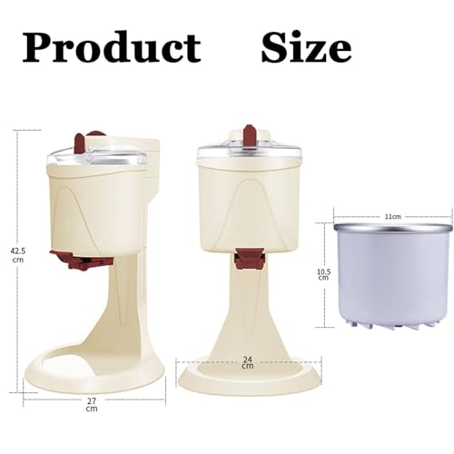 LTdlhFk Eiscreme Maker, Mini Frozen Yogurt Machine Für Kinder, Home DIY Kitchen Automatic Mini Fruit Soft Serve Ice Cream Machine, 1l Kapazität – Bild 6