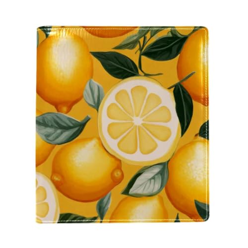 Evita el desgaste de tus cuadernos con la funda grande de piel sintética de limones de 9.8x11