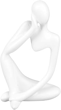 Thinker Statue Abstract Thinker Figure Thinker Decoration for Living Room Office Book Shelf White Left The Thinker Showcases Polishing Meticulous in Feat Thinker Statue Thinker