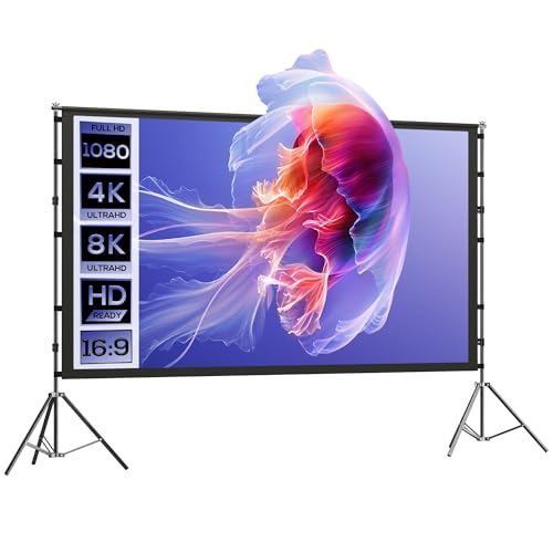 HOMCOM Écran de projection avec trépieds 100' 16:9 HD...