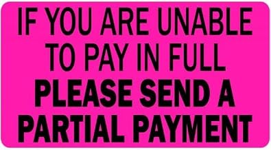LabelValue.com | Partial Payment Label Fluorescent Pink 2" x 1" - 500 Labels Per Roll