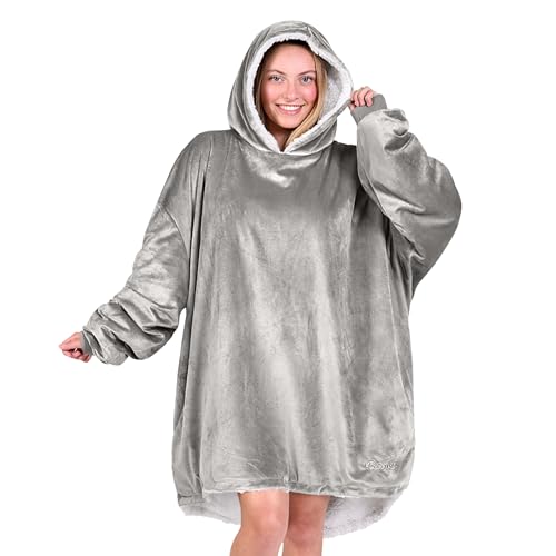 Image of Bare Home Wearable Blanket Hoodie - Soft Plush Sherpa - Warm and Cozy - Oversized Wearable Blanket
