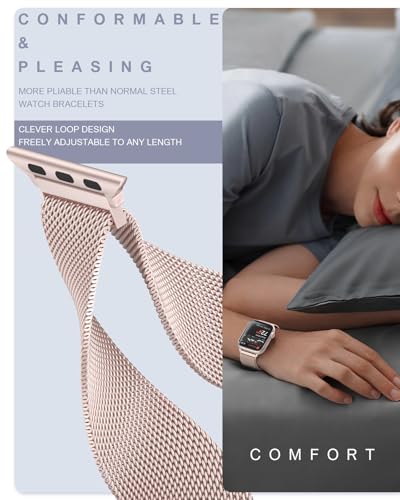 Image of Original Stainless Steel Milanese Loop Compatible with Apple Watch Band 38mm 40mm 41mm 42mm 44mm 45mm 46mm 49mm, Magnetic Clasp Band for iWatch Series 11 10 9 8 7 6 5 4, SE 3 2 1 Ultra3 2, Women & Men