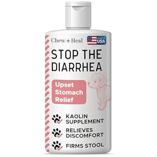 Chew + Heal Labs Antidiarrheal for Dogs (2 Oz): Rapid Relief Canine Diarrhea Liquid Supplement with Kaolin Pectin Formula, Effective Treatment for Diarrhea and Discomfort