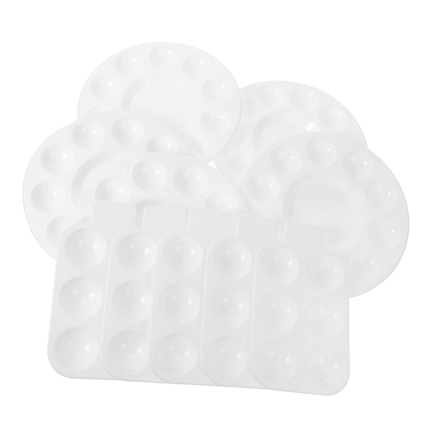 BEBEMOKO 10pcs Paint Palette Tray Non-penetrating Plastic Painting Pallet for Boys and Girls Adults