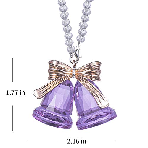 Christmas Crystals Double Bell Ornament Crystal Bells Home Decoration (Purple)