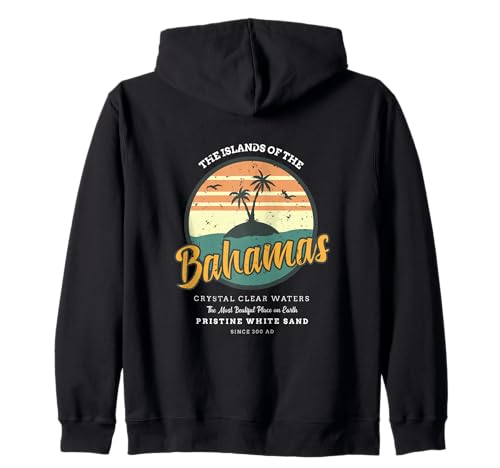 Viaje de vacaciones en familia a las Bahamas Isla tropical retro de las Bahamas Sudadera con Capucha