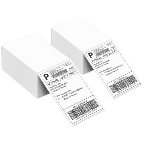 Nelko Genuine 4x6 Thermal Labels, Thermal Direct Shipping Label (Pack of 1000 4x6 Fan-Fold Labels), Compatible with Nelko PL70E Thermal Label Printer, Perforated, Commercial Grade Cover