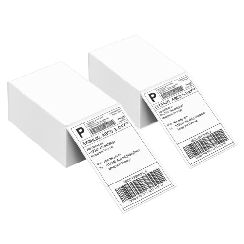 Nelko Genuine 4x6 Thermal Labels, Thermal Direct Shipping Label (Pack of 1000 4x6 Fan-Fold Labels), Compatible with Nelko PL70E Thermal Label Printer, Perforated, Commercial Grade