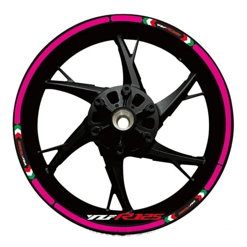 Radnabenaufkleber Motorrad-Felgenaufkleber Für Yamaha YZFR125 YZF-R125 YZF R125 17 Zoll Felge, Reflektierende Aufkleber, Nabenaufkleber-Set Motorrad Dekor Felgenaufkleber(Farbe4)