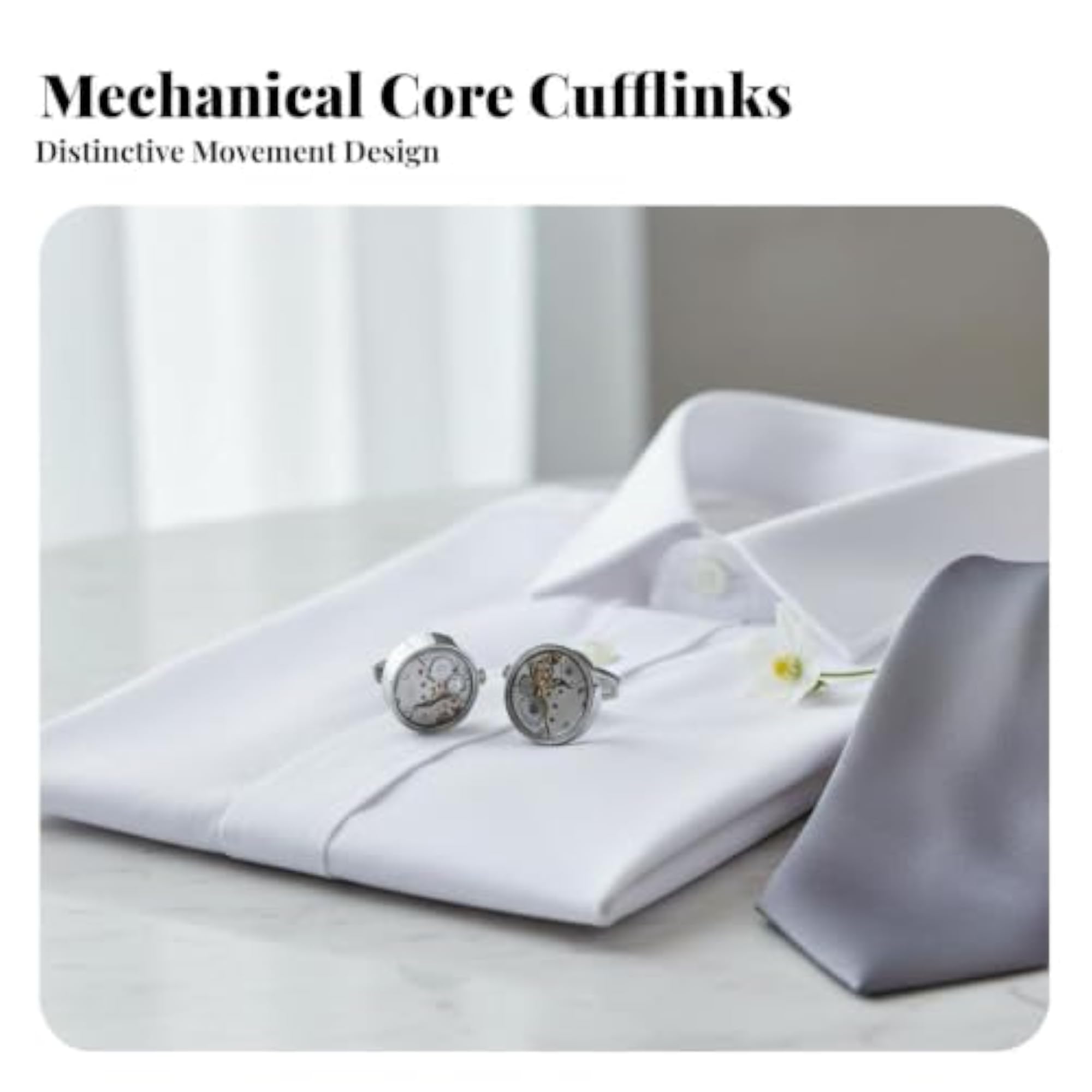 Mechanical Watch Movement Cufflinks for Formal Events