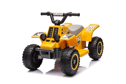Quad EléCtrico para NiñOs, 6V Coche EléCtrico NiñOs ATV con MúSica, Reposapiés y Marcha Adelante/Atrás, 70 x 42 x 45 Cm, para NiñOs 3+ AñOs