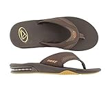 Reef Men's Leather Fanning Sandal, Brown/Brown, 11 M US