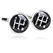 Gearbox Cufflinks(Black) 18K Platinum Plated Gift Boxed By Digabi