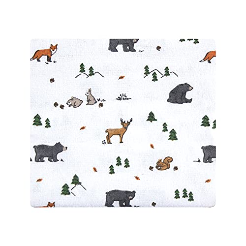 Image of Hudson Baby Unisex Baby Cotton Flannel Receiving Blankets, Woodland Tales, One Size