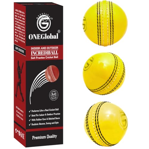 ONEGlobal Soft & Safe Indoor/Outdoor Cricket Ball, 7 Colors