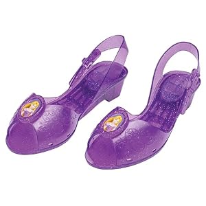 Rapunzel Gelee-Schuhe, offizielle Disney-Prinzessinnenkostüm-... mit Rapunzel-Emblem, Kindergröße 11/12 Medium