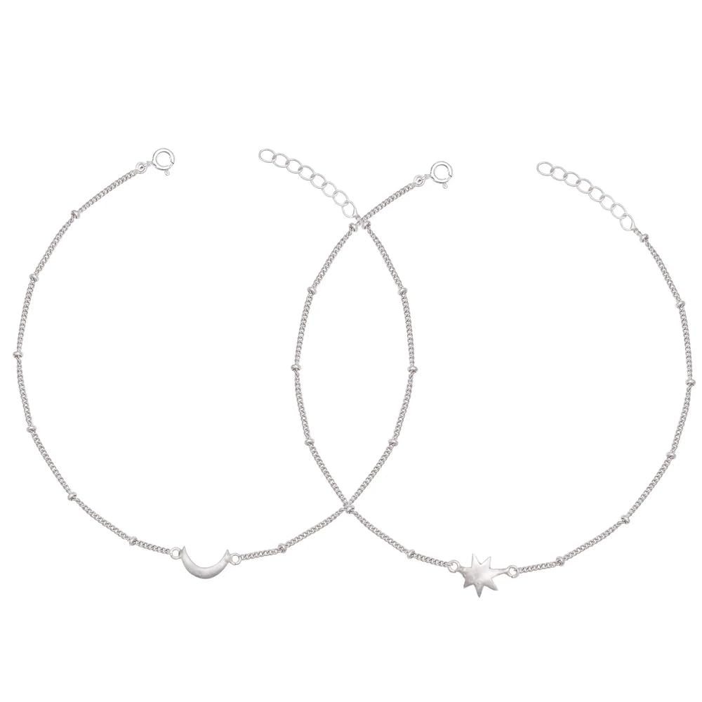 Unniyarcha Star And Moon Anklet In for Women Pure Silver 925, Sterling Silver Jewellery with Certificate of Authenticity & 925 Silver Anklet for Women (B0D3PR167M) Amazon Price History, Amazon Price Tracker