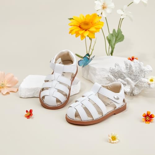 Image of Felix & Flora Toddler Girls Sandals Flower Girl Shoes Soft Rubber Princess Flat Shoes